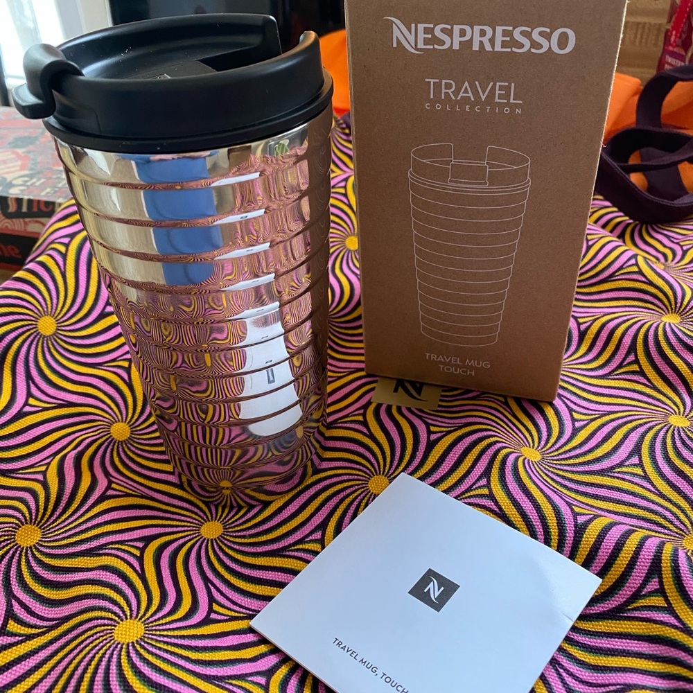 Nespresso Chrome Travel Mug touch